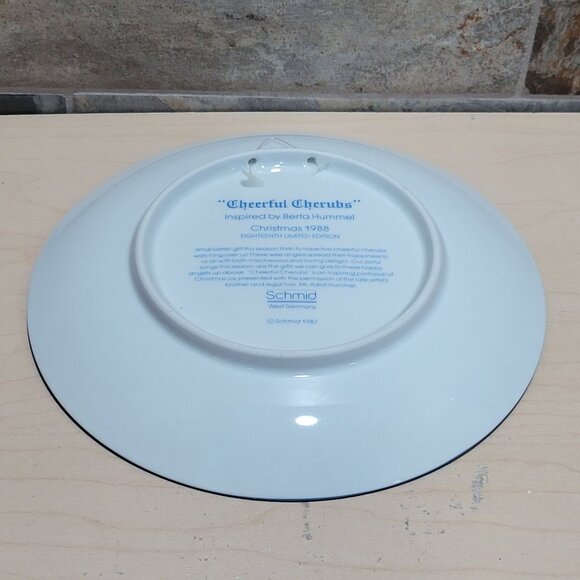 Schmid Hummel Christmas 1988 Cheerful Cherubs Decorative Wall Hanging Plate - Picture 12 of 12